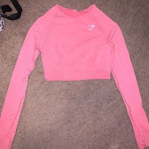 Gymshark Vital Seamless 2.0 Long Sleeve Crop Top - Pink
